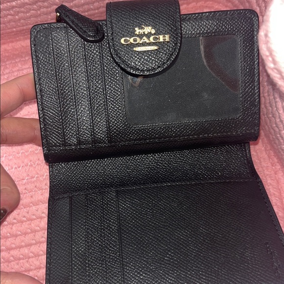Coach Medium Corner Zip Wallet in Black with Gold Hardware - Picture 6 of 6